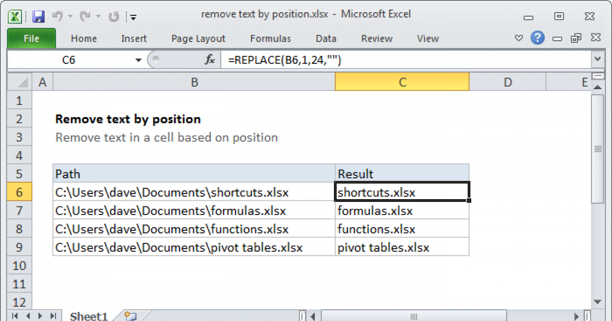 How To Remove Text From Word In Excel